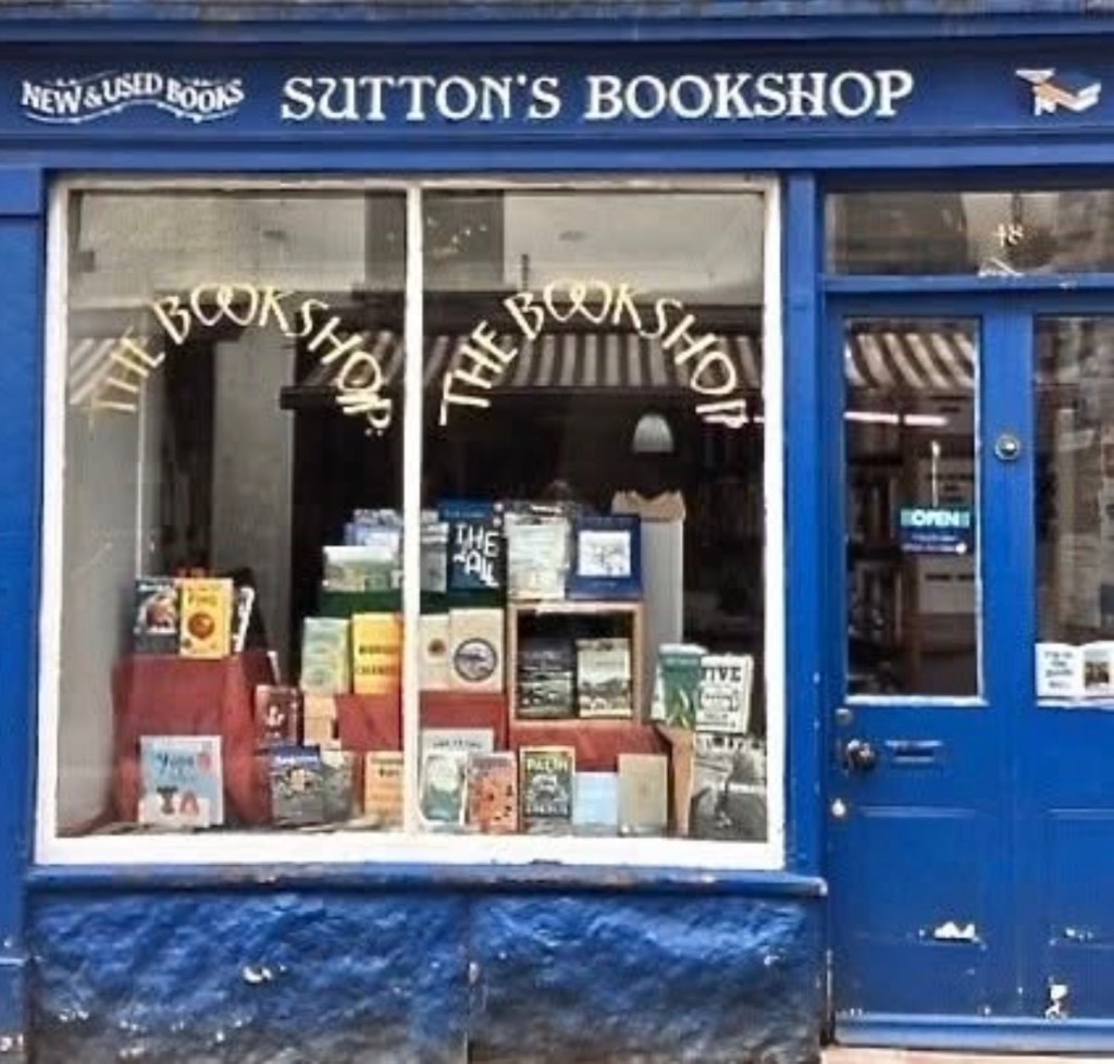 Exterior of Sutton’s Bookshop in Ulverston, Cumbria, where The Mereland Chronicles: The Crier is available