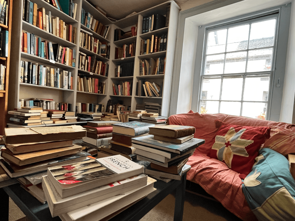 Interior of Sutton's Bookshop in Ulverston, Cumbria, where The Mereland Chronicles: The Crier is available to buy